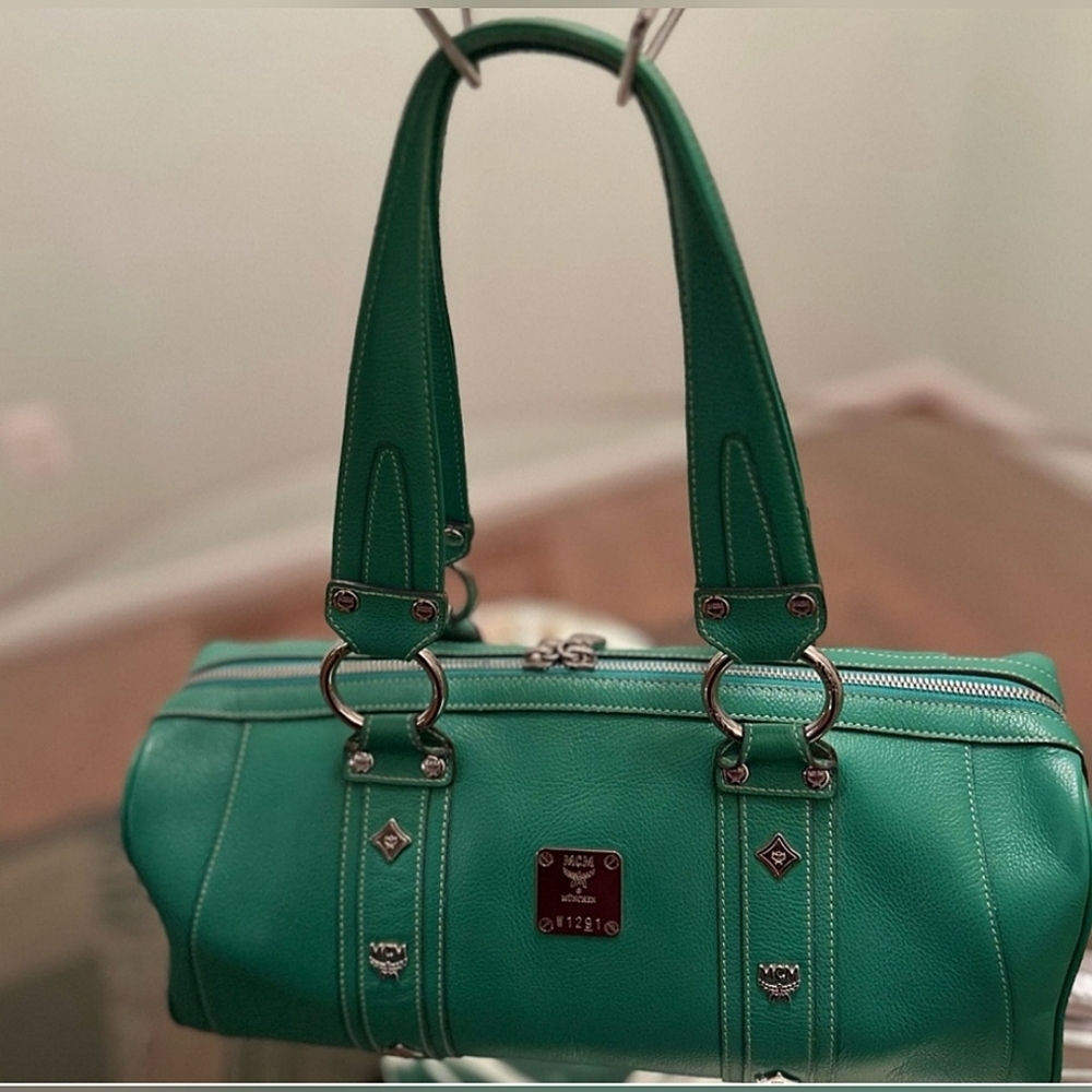 Rare MCM Luxury Pebbled Leather Boston Bag
